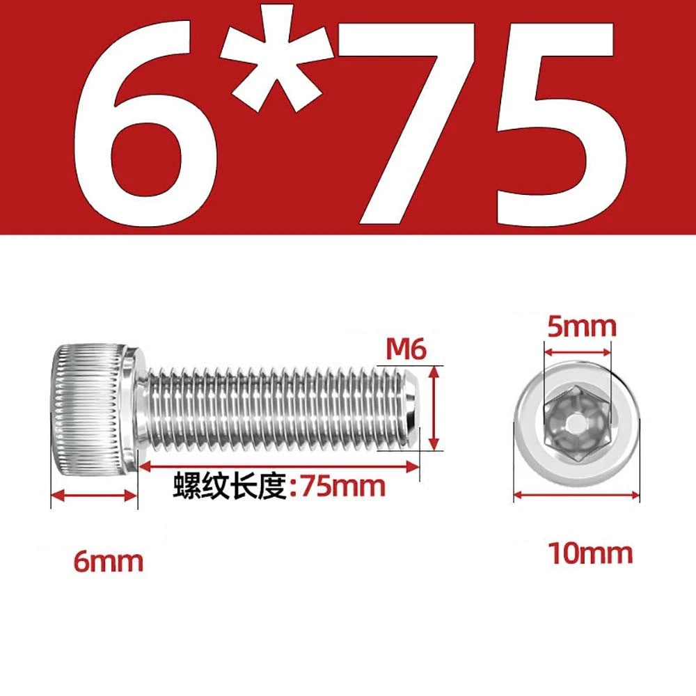 Socket Head Cap Screws – A2 Stainless Steel, M6 to M24, Hex Drive (DIN 912)