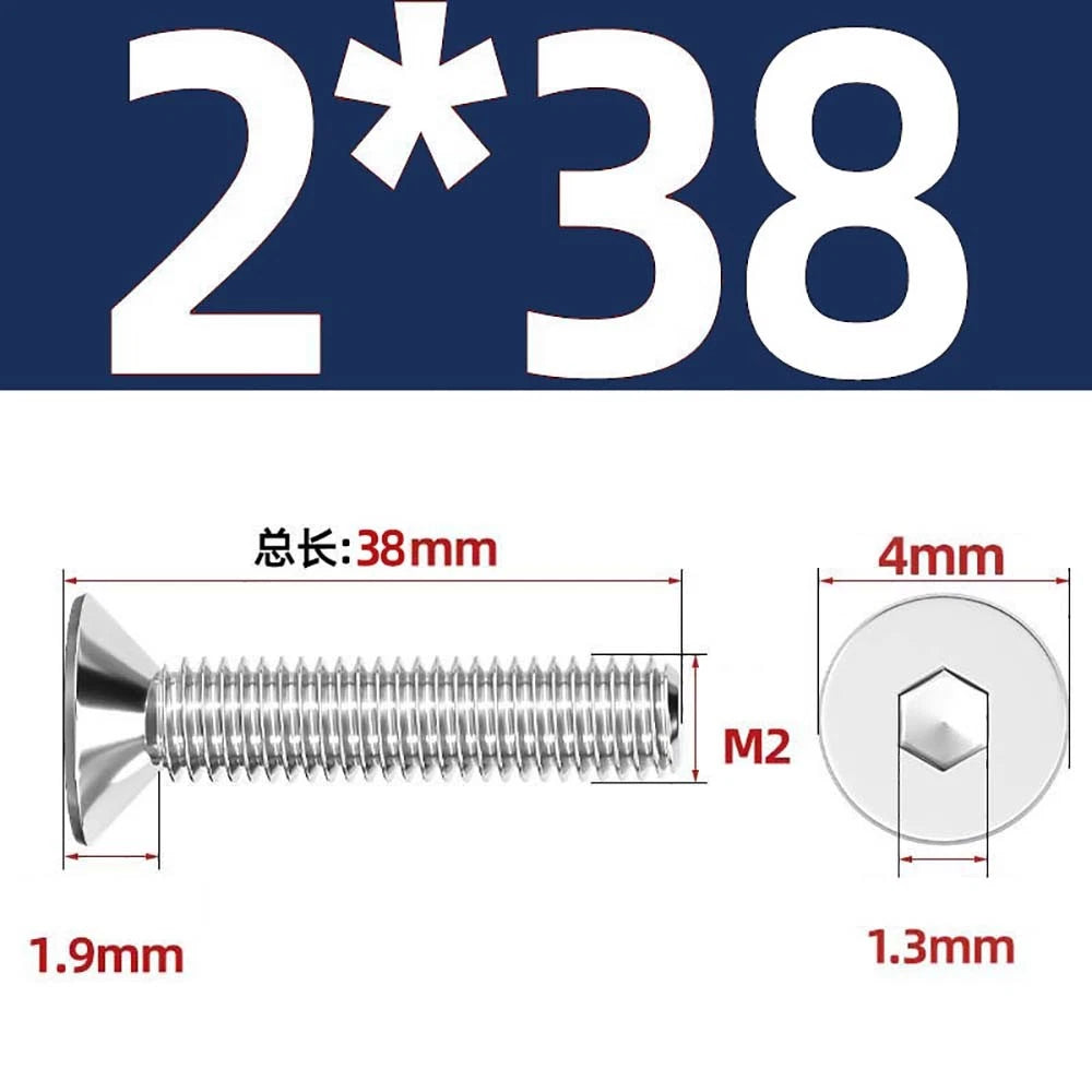 Countersunk Hex Socket Screws – A2 Stainless Steel, M2 to M16, DIN 7991, Fully Threaded
