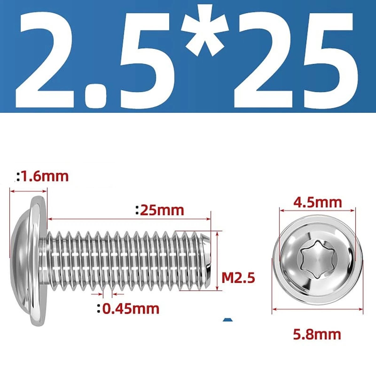 Torx Flanged Button Head Screws — 18 - 8 Stainless Steel, ISO 7380 - 2, M2 to M8 - HomeDIYer