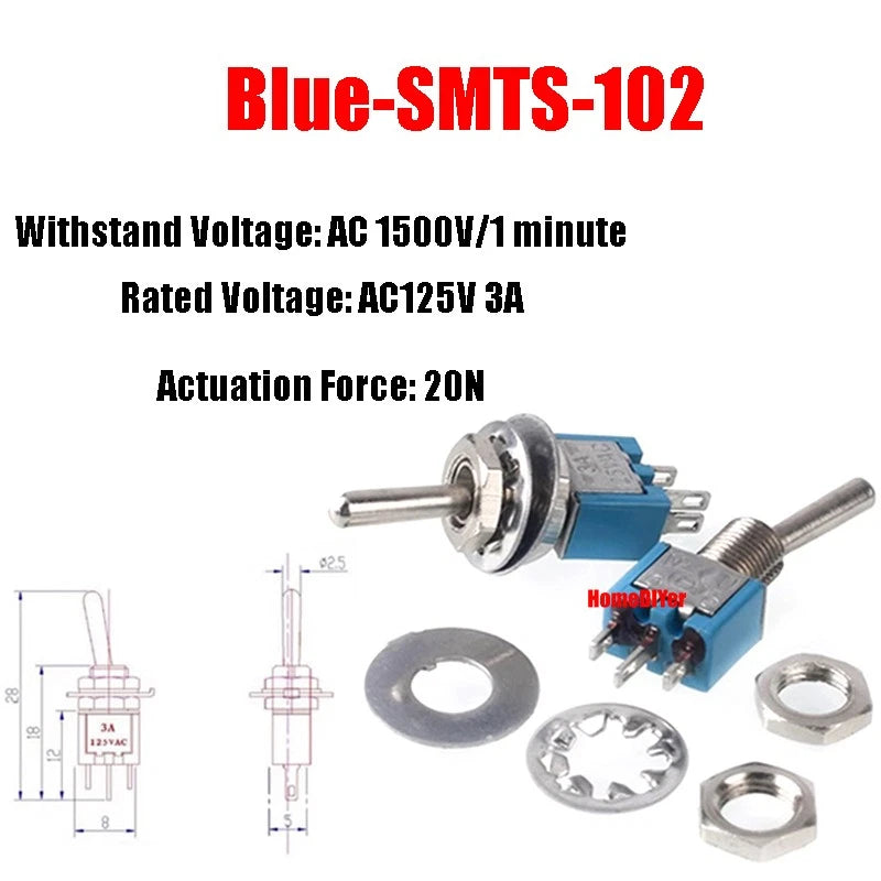Mini Toggle Switch – MTS / SMTS / E-TEN / PS-102 / DS438 Series, 2 3 6-Pin Rocker Switches
