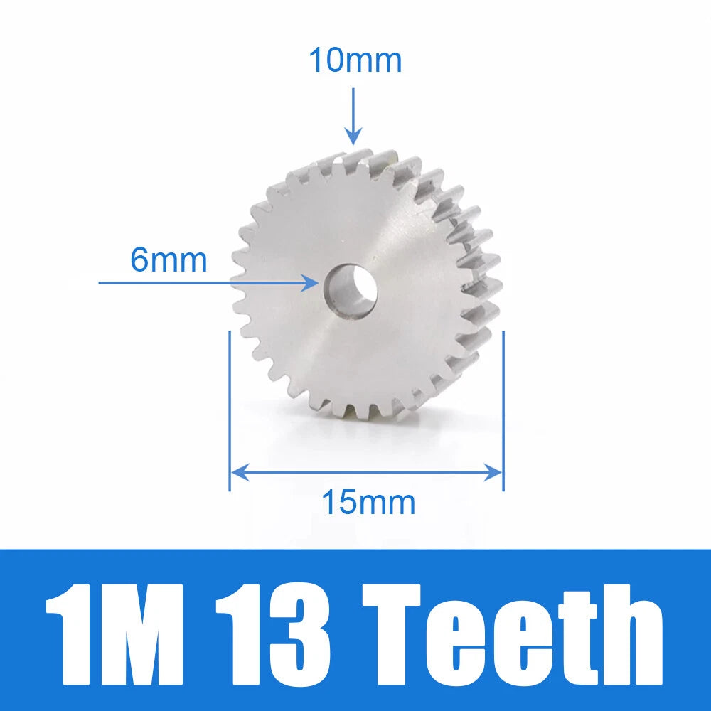 1/1.5/2 Mod 12~120 Teeth, Flat Gear Cylindrical Gear, Spur Gears Stainless Steel