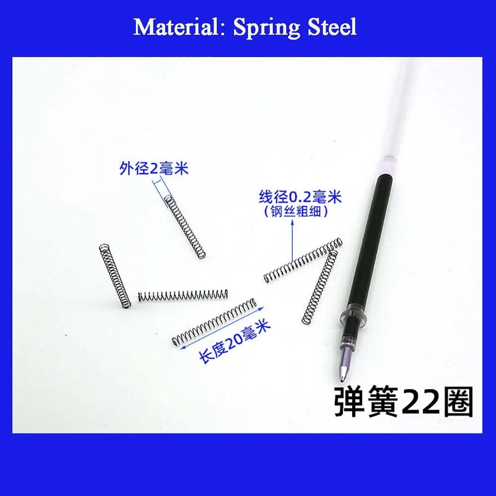 Spring Steel Small Compression Spring 0.2/0.3/0.4mm Wire Diameter 3-50mm Length