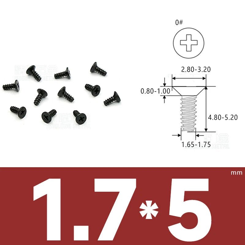 Phillips Countersunk Flat Head Machine Screws M1.2–M1.8 | Zinc & Nickel Plated - HomeDIYer