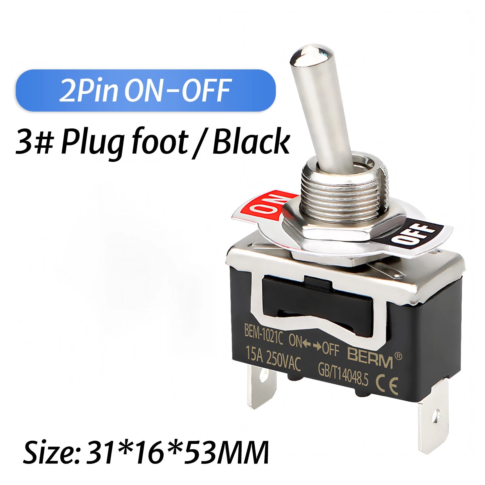 Waterproof Heavy Duty Toggle Switch ON-OFF / ON-OFF-ON | 2–6 Pin | 15A 250V