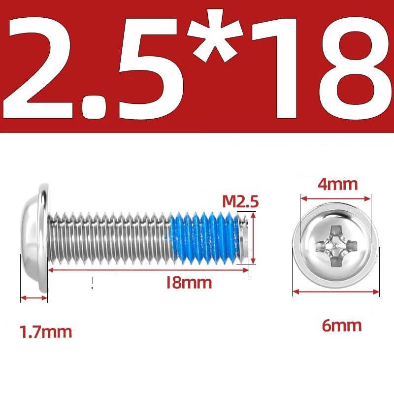 A2 Stainless Steel Phillips Flanged Button Head Machine Screws — M2 to M6, Built - In Washer Face - HomeDIYer