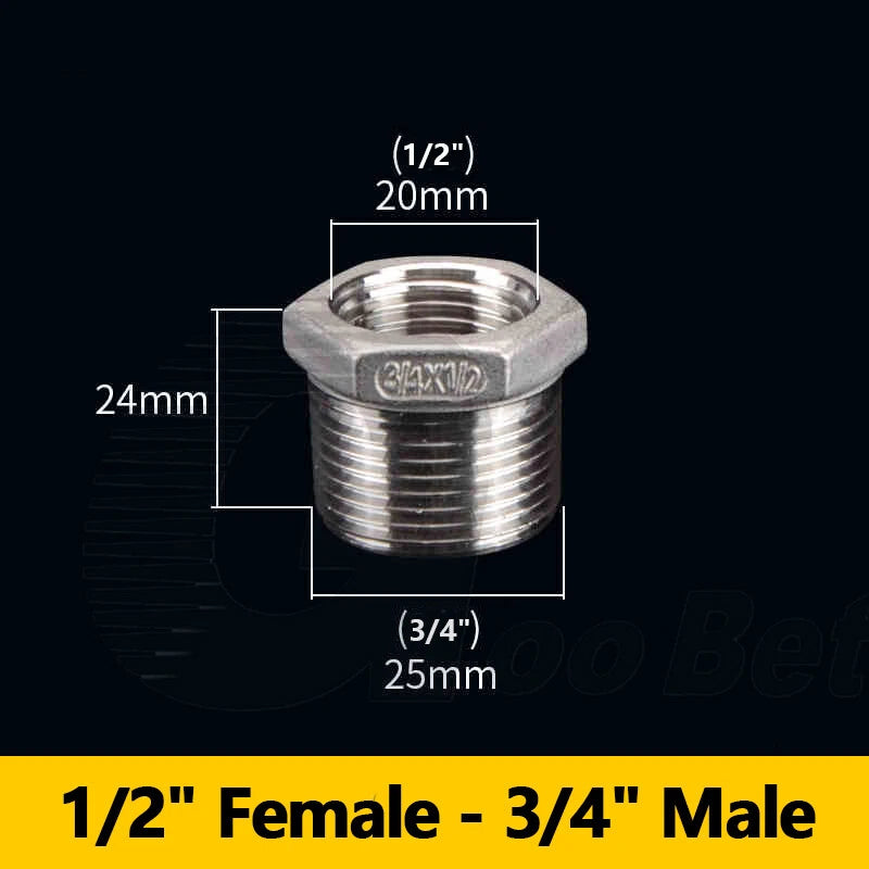 Reducing Bush BSPT Male Female Thread Pipe Fitting – Stainless Steel 304 (A2)