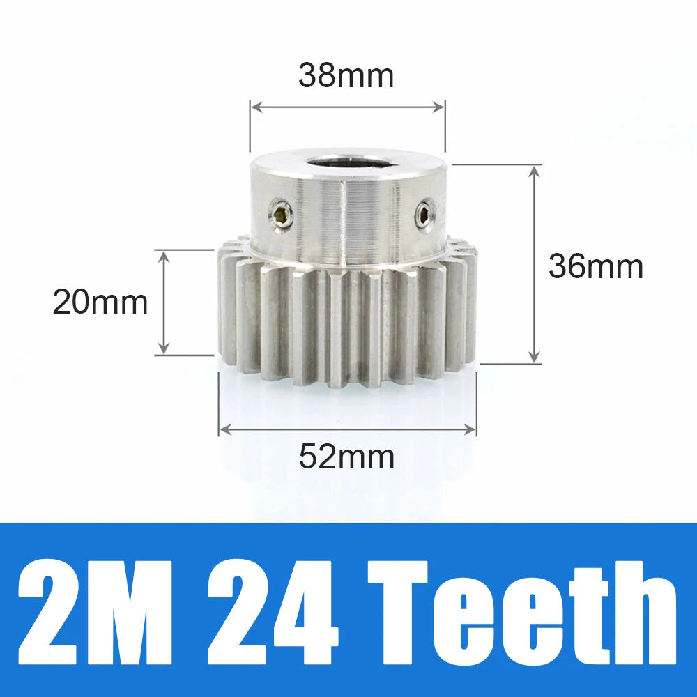 2 Module 12~30 Teeth, 8mm-25mm Bore Stainless Spur Gear, Drive Gearbox With Hub