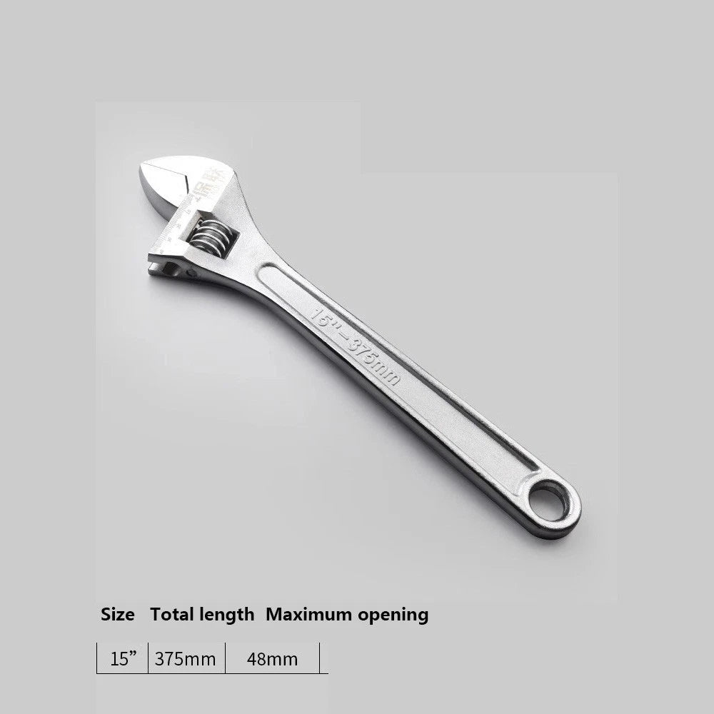 Adjustable Spanner Wrench 6" 8" To 24" Garage Tool Soft Grip Handle Metric Scale
