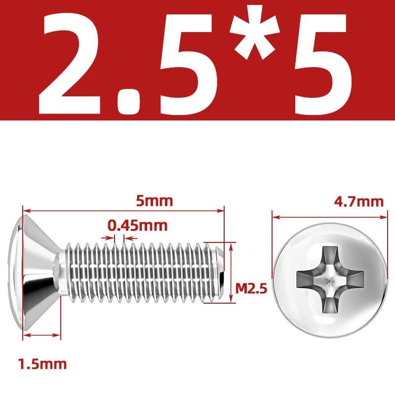 Phillips Oval Head Machine Screws Stainless Steel — M1.6 to M10, All Sizes - HomeDIYer
