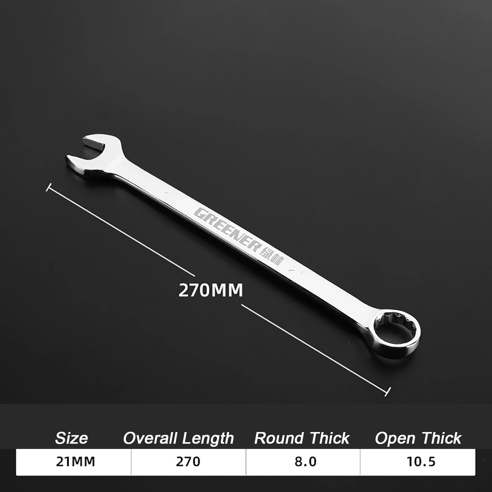 Spanner Combination Wrench CRV Open Ended Round Fixed Head Spanners 6mm - 30mm