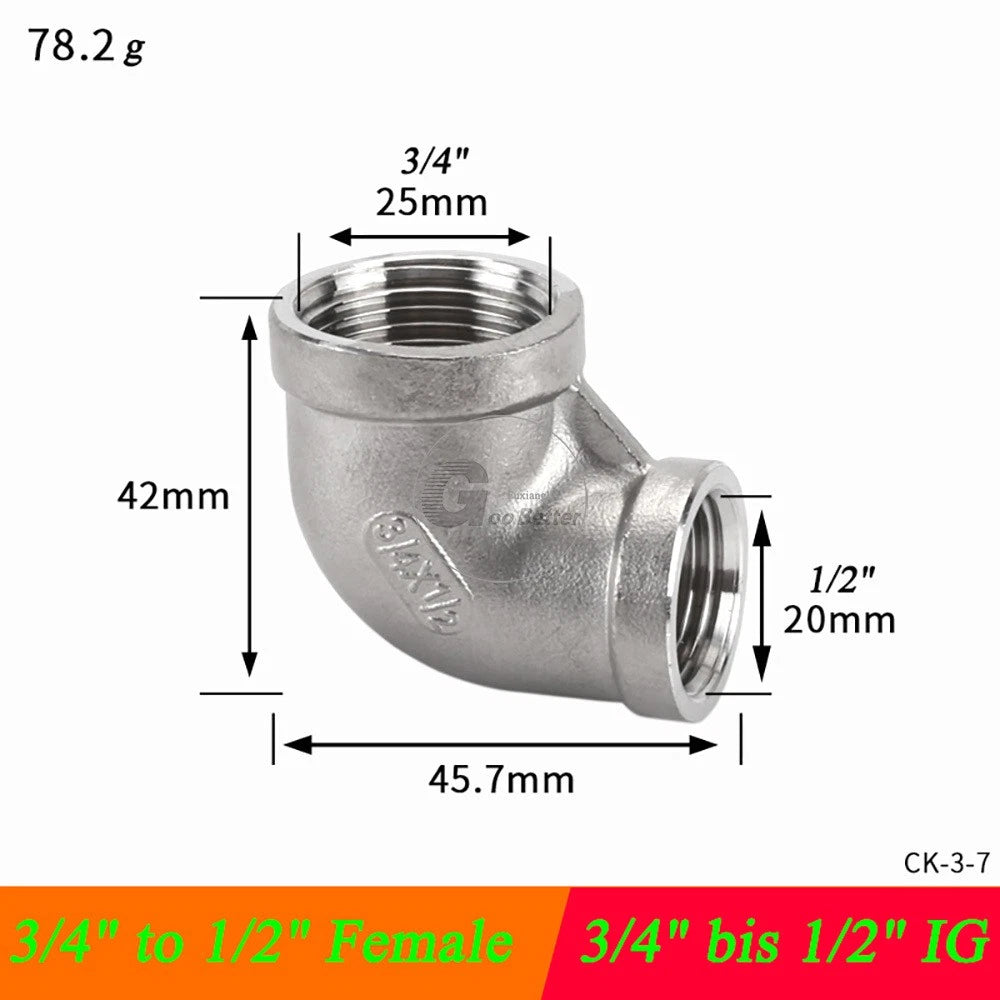 A2 Stainless Steel BSP Reducer Elbow Pipe Fittings | 1/8" to 4" Male Female