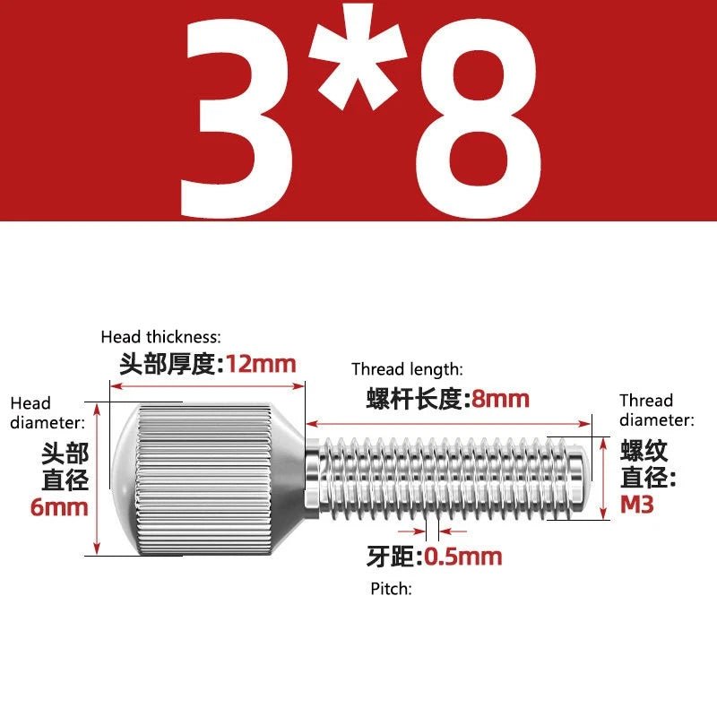 A2 Stainless Steel Knurled Thumb Screws – Small Head, Hand Tighten Fasteners (M2 to M8) - HomeDIYer