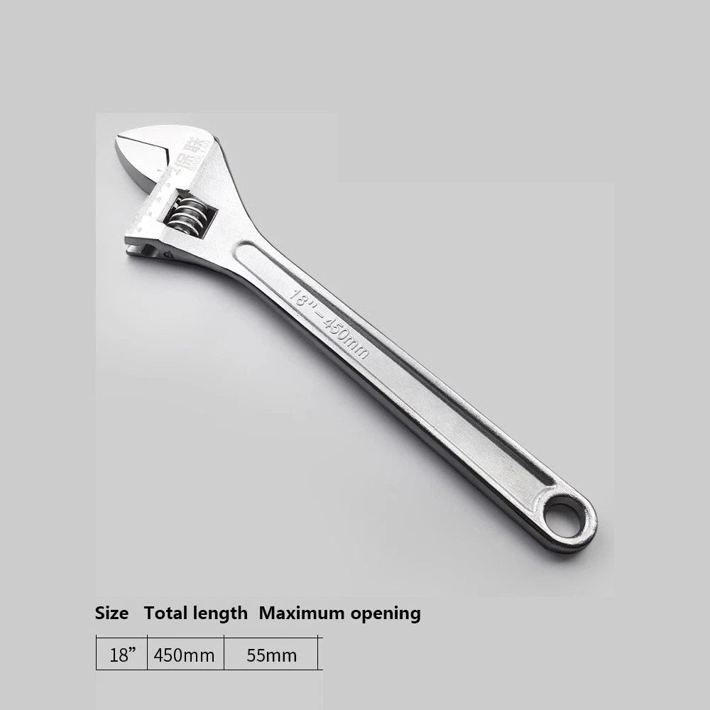 Adjustable Spanner Wrench 6" 8" To 24" Garage Tool Soft Grip Handle Metric Scale