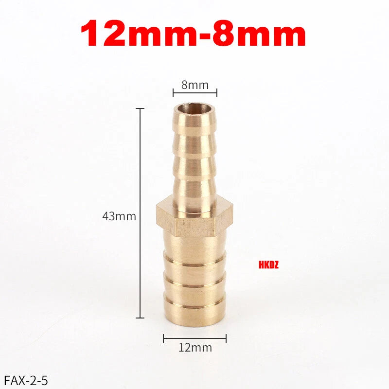 Brass Barbed Hosetail Straight Connector — Air Water Fuel Gas Hose Joiner