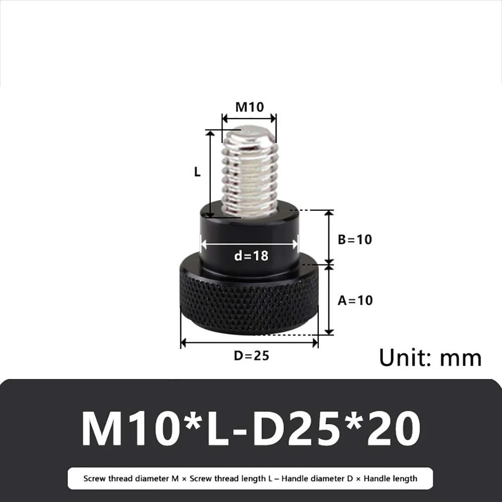 M6 M10 Knurled Thumb Screws Hand Grip Knob Bolt Stainless Steel & Aluminum Alloy