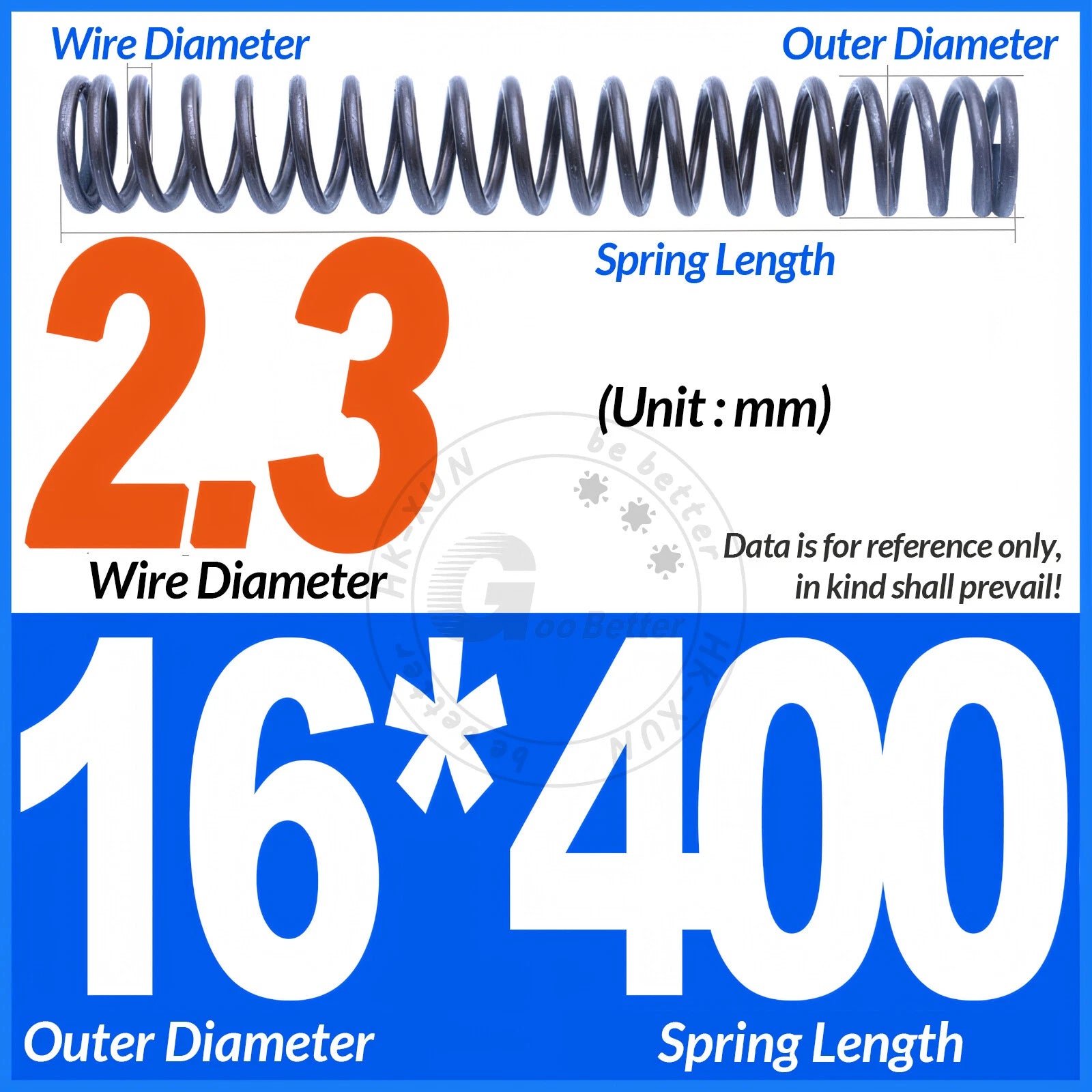 Length 305mm Compression Spring Pressure Springs OD 3-60mm Wire Dia 0.3mm-6.0mm
