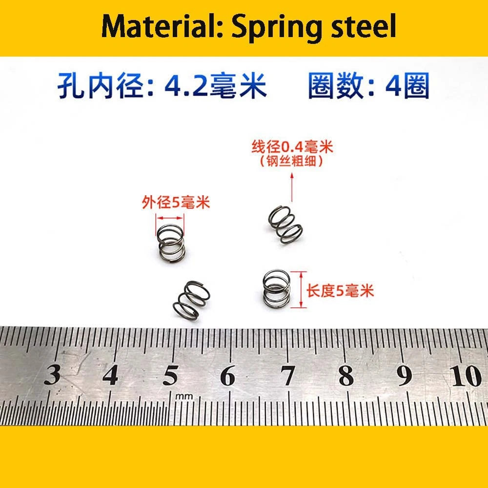 Spring Steel Small Compression Spring 0.2/0.3/0.4mm Wire Diameter 3-50mm Length