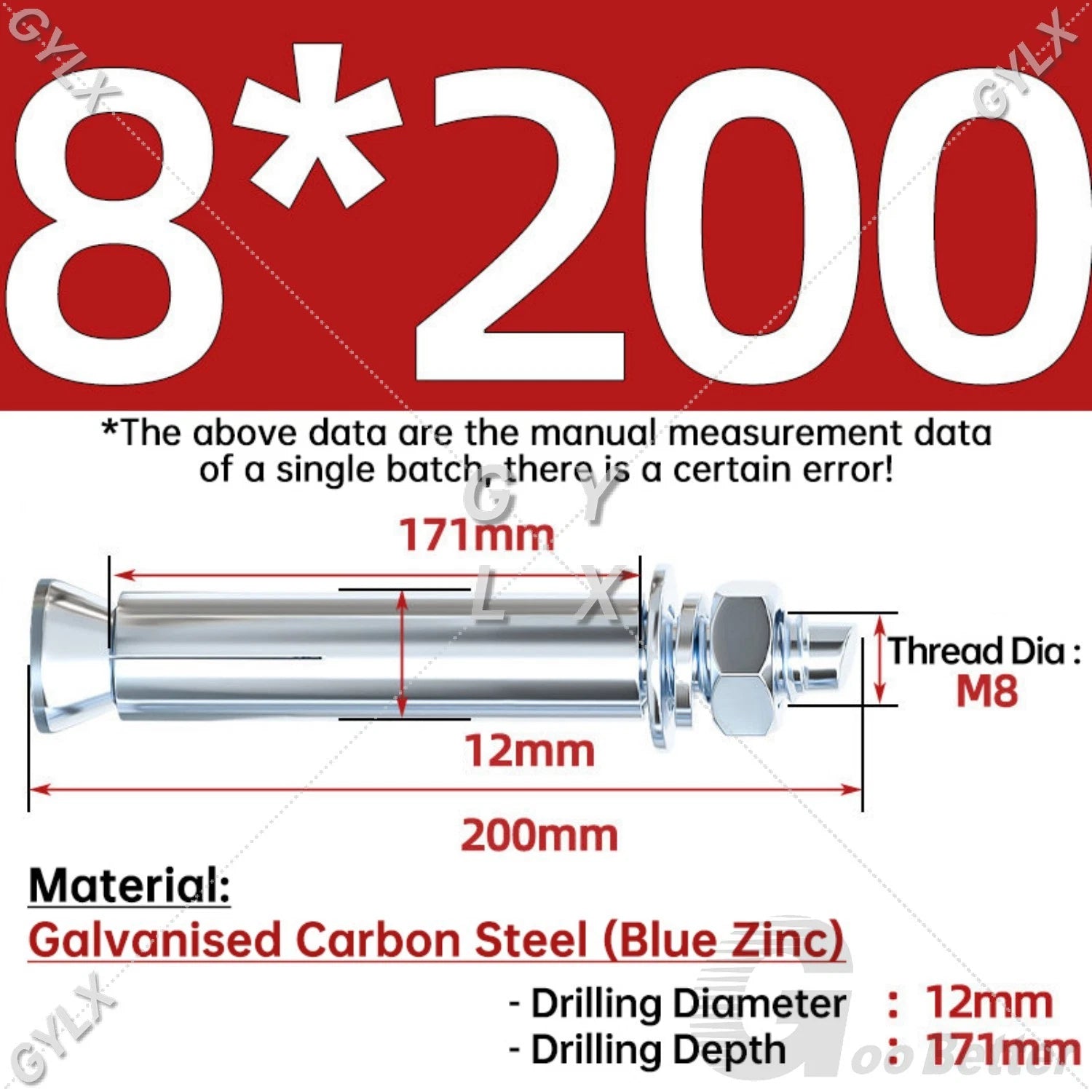 Concrete Expansion Bolts Wall Anchor Screws — M6 to M20 | Stainless Steel & Zinc Plated