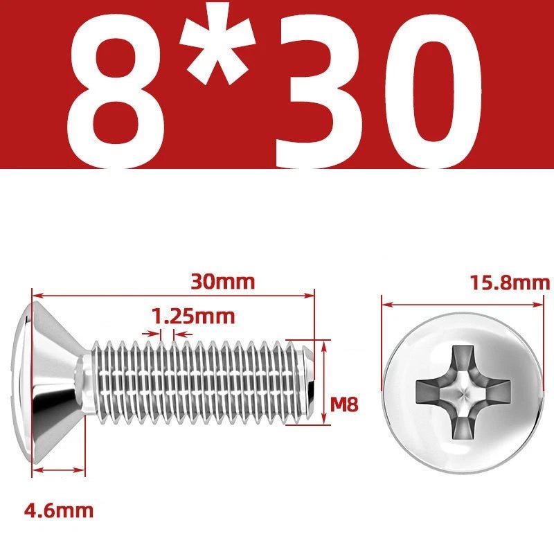Phillips Oval Head Machine Screws Stainless Steel — M1.6 to M10, All Sizes - HomeDIYer