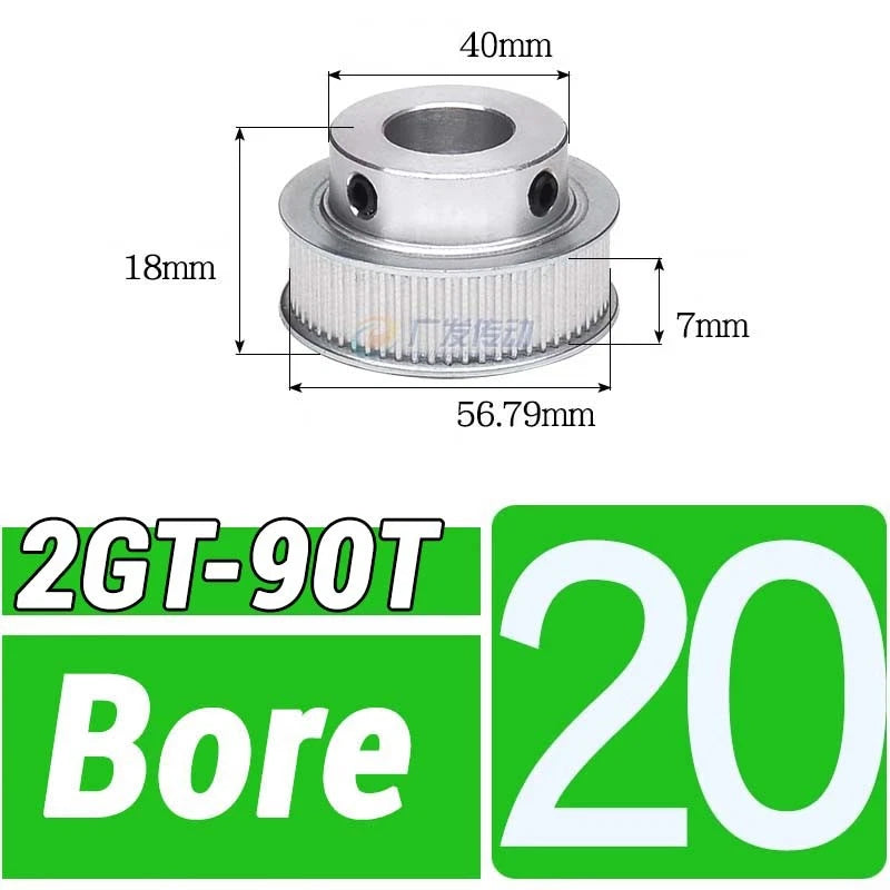 GT2 Timing Belt Pulley 16-100 Teeth 6-10mm Teeth Width Bore 3mm-25mm For 3D