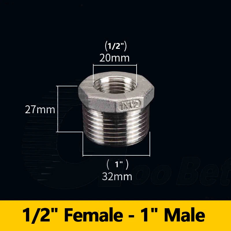 Reducing Bush BSPT Male Female Thread Pipe Fitting – Stainless Steel 304 (A2)