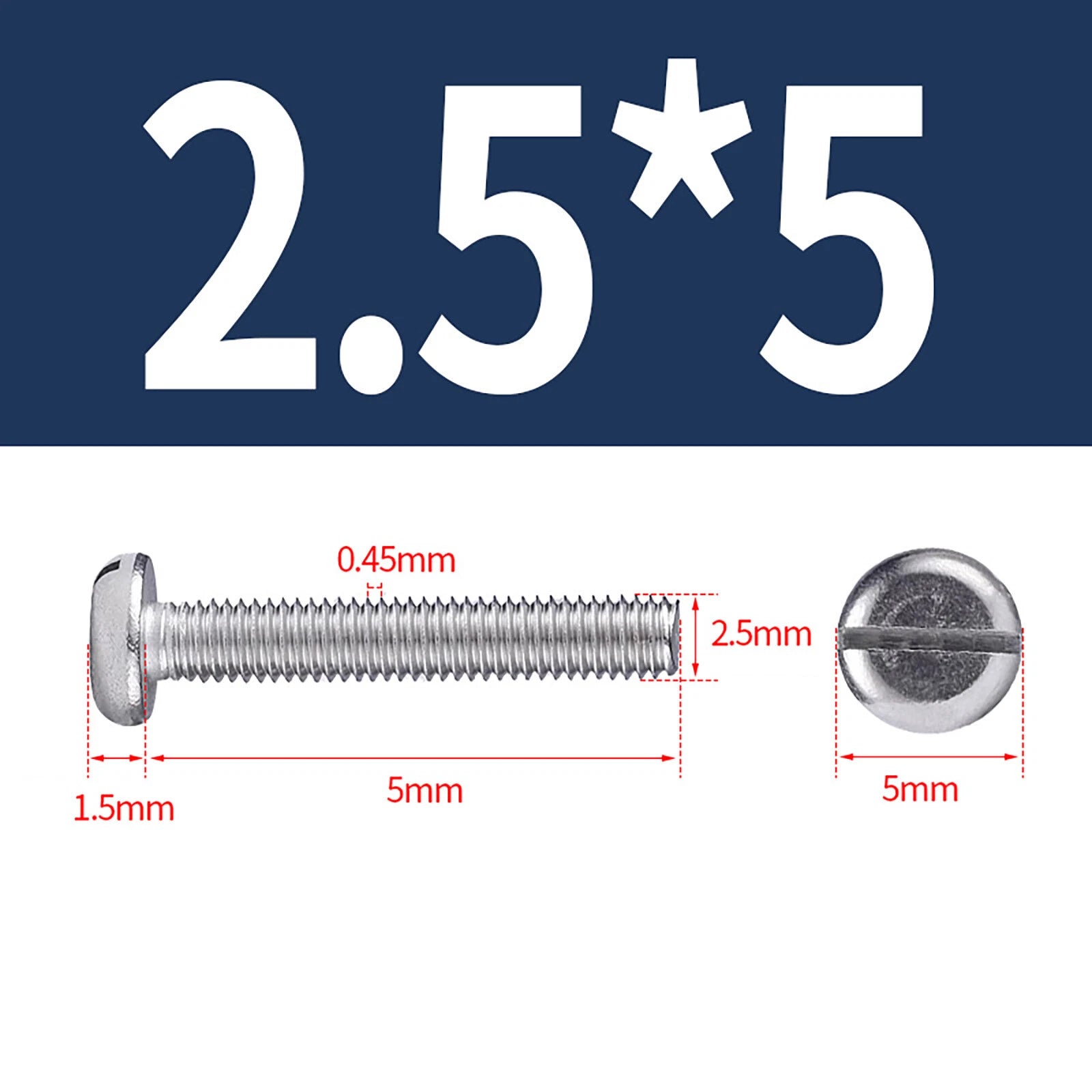 M1.6 to M10 Slotted Cheese Head Machine Screws | A2 Stainless Steel DIN 84