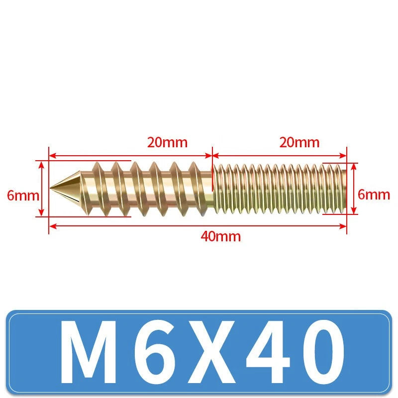 M4 M5 M6 M8 M10 M12 WOOD TO METAL DOWELS DOUBLE ENDED THREADED FURNITURE SCREWS