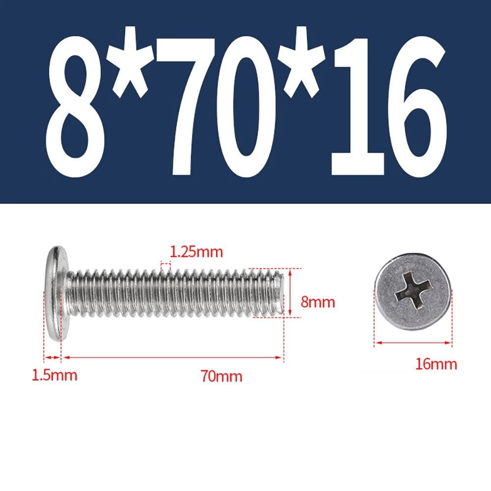 M8 White Phillips Countersunk Screws A2 Stainless Steel | 16mm Head - HomeDIYer
