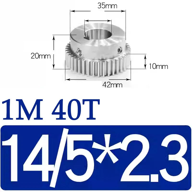 Spur Gears 1M Transmission Gear With Step Stainless Steel Motor Gear 32~50 Teeth