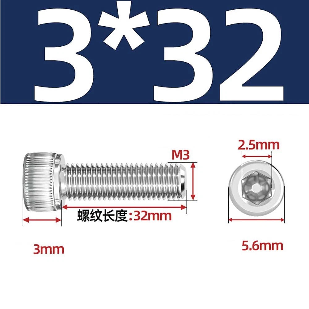 M3 M4 M5 Socket Head Cap Screws – A2 Stainless Steel, High Strength & Corrosion Resistant