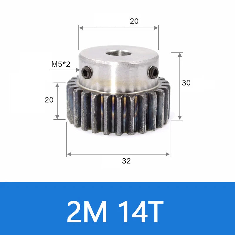 Spur Gear 45# Steel Transmission Gear 1.5/2 Mod 12-27 Teeth With Step Motor Gear