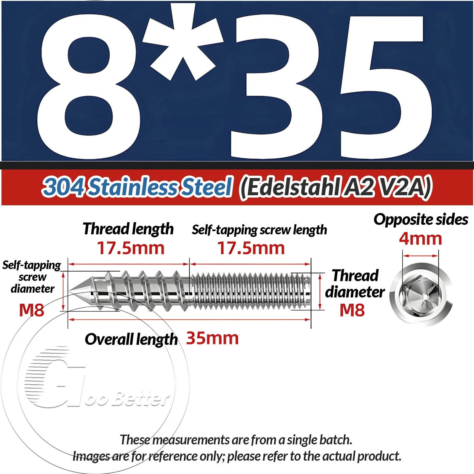 STAINLESS STEEL Wood To Metal Dowels Hanger Bolts Dual Thread Screws Furniture