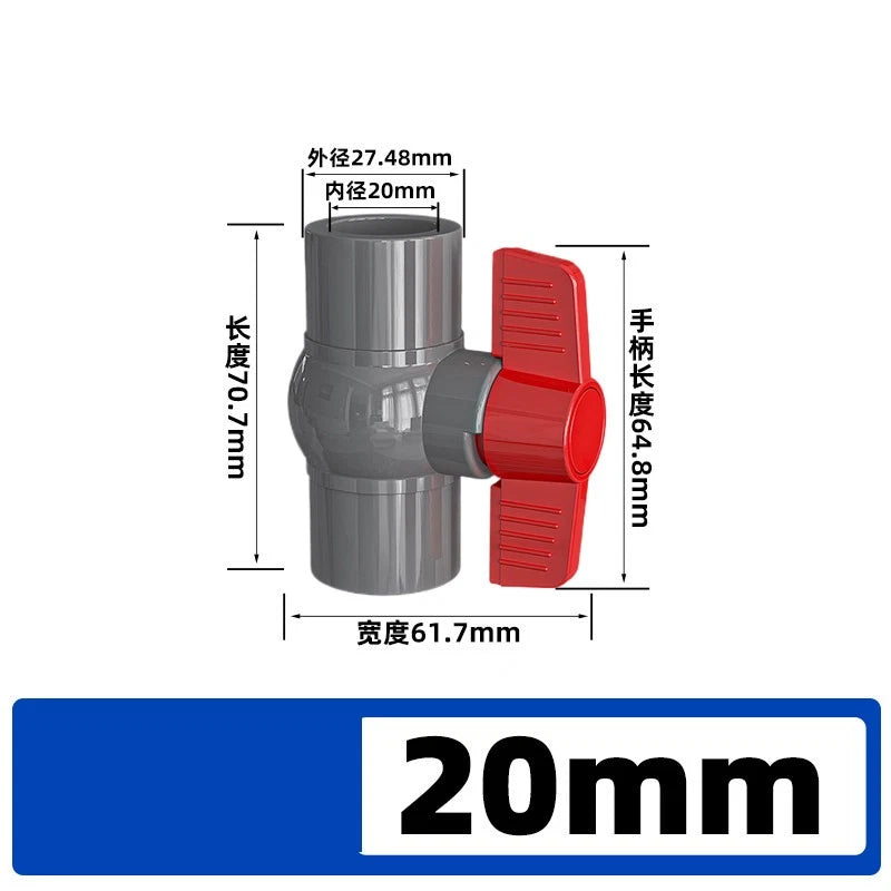 PVC Metric Pipe Fittings for Aquarium & Fish Tank — Straight, Elbow, T-piece, Ball Valve & More