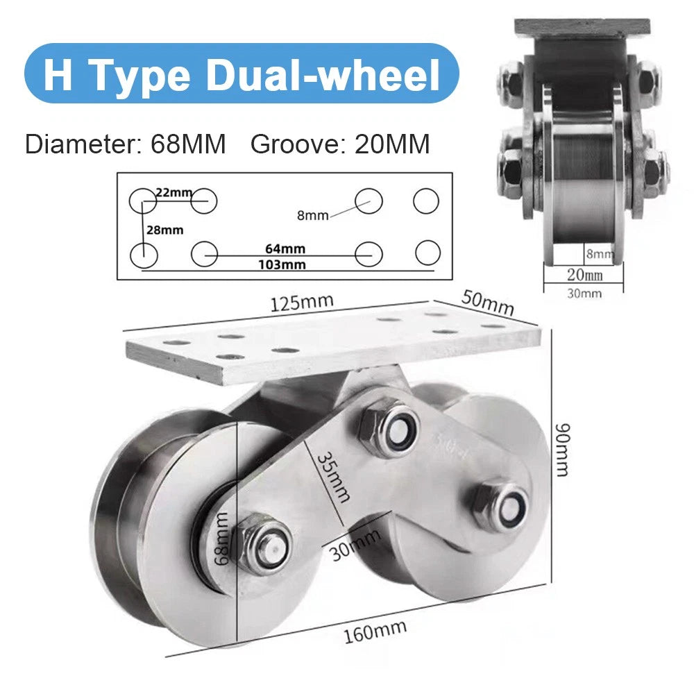 Stainless Steel Pulley UVH Groove Sliding Door Roller Runner Wheel Track Pulley