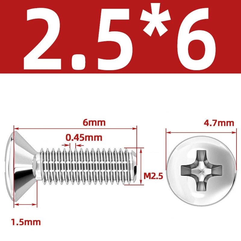 Phillips Oval Head Machine Screws Stainless Steel — M1.6 to M10, All Sizes - HomeDIYer