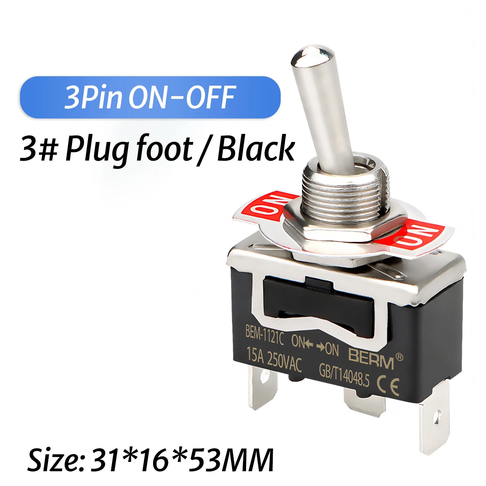 Waterproof Heavy Duty Toggle Switch ON-OFF / ON-OFF-ON | 2–6 Pin | 15A 250V