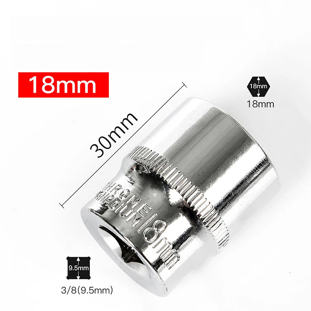 3/8" 6mm-24mm Hex Socket Drive Screwdriver Drill Set Ratchet Wrench Adapter Rod