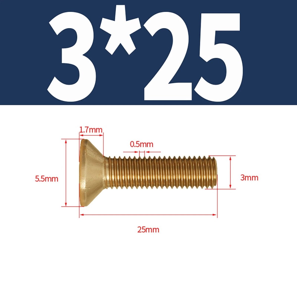 Brass Pozi Countersunk Machine Screws DIN 965 M2 - M8 Flat Head - HomeDIYer