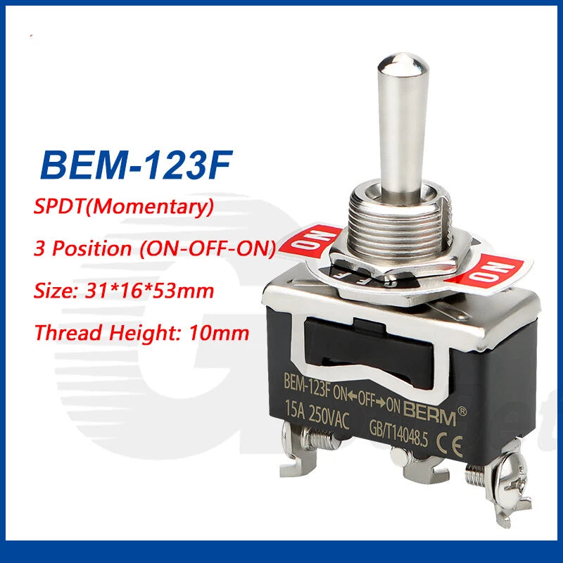 Toggle Switch SPST SPDT DPST DPDT 250V AC 15A — E-TEN & BEM Series with Waterproof Cover