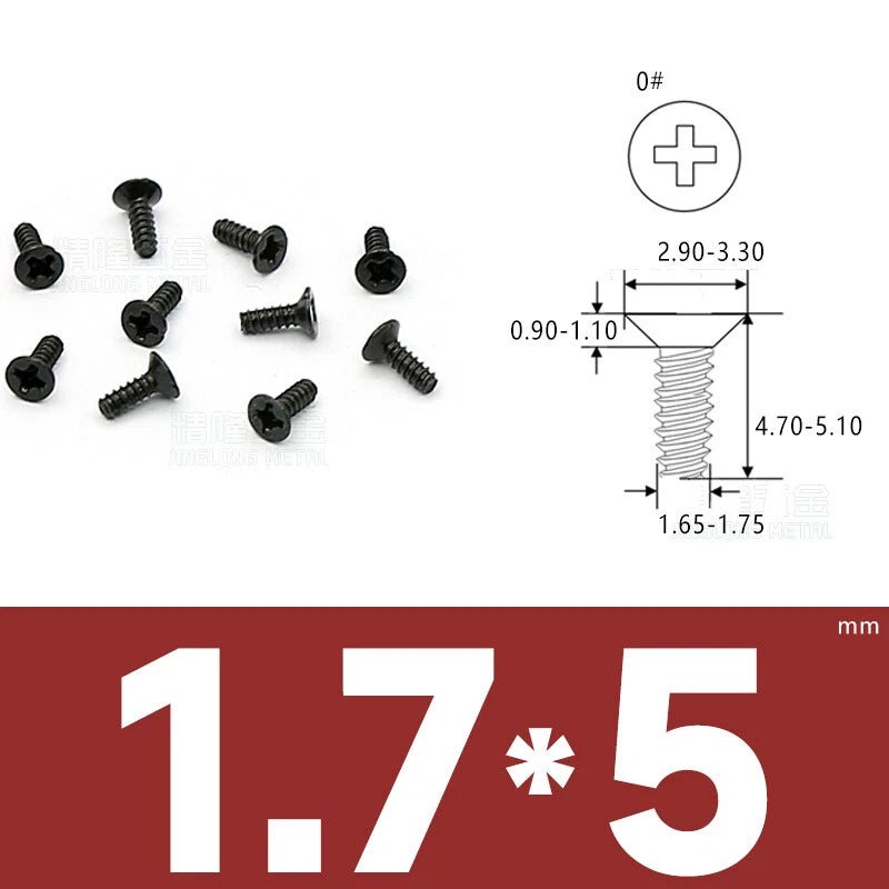 Phillips Countersunk Flat Head Machine Screws M1.2–M1.8 | Zinc & Nickel Plated - HomeDIYer