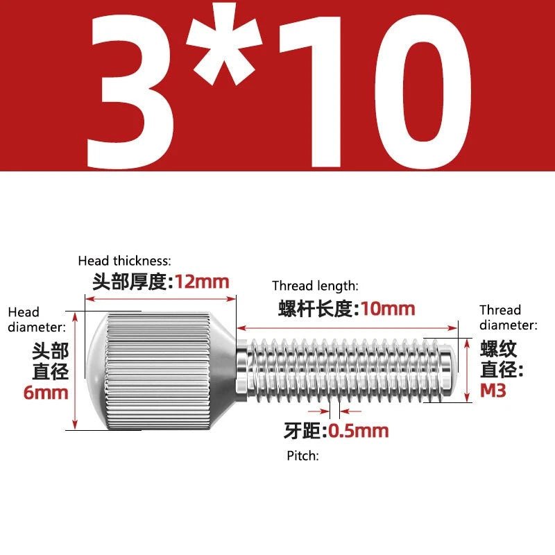 A2 Stainless Steel Knurled Thumb Screws – Small Head, Hand Tighten Fasteners (M2 to M8) - HomeDIYer