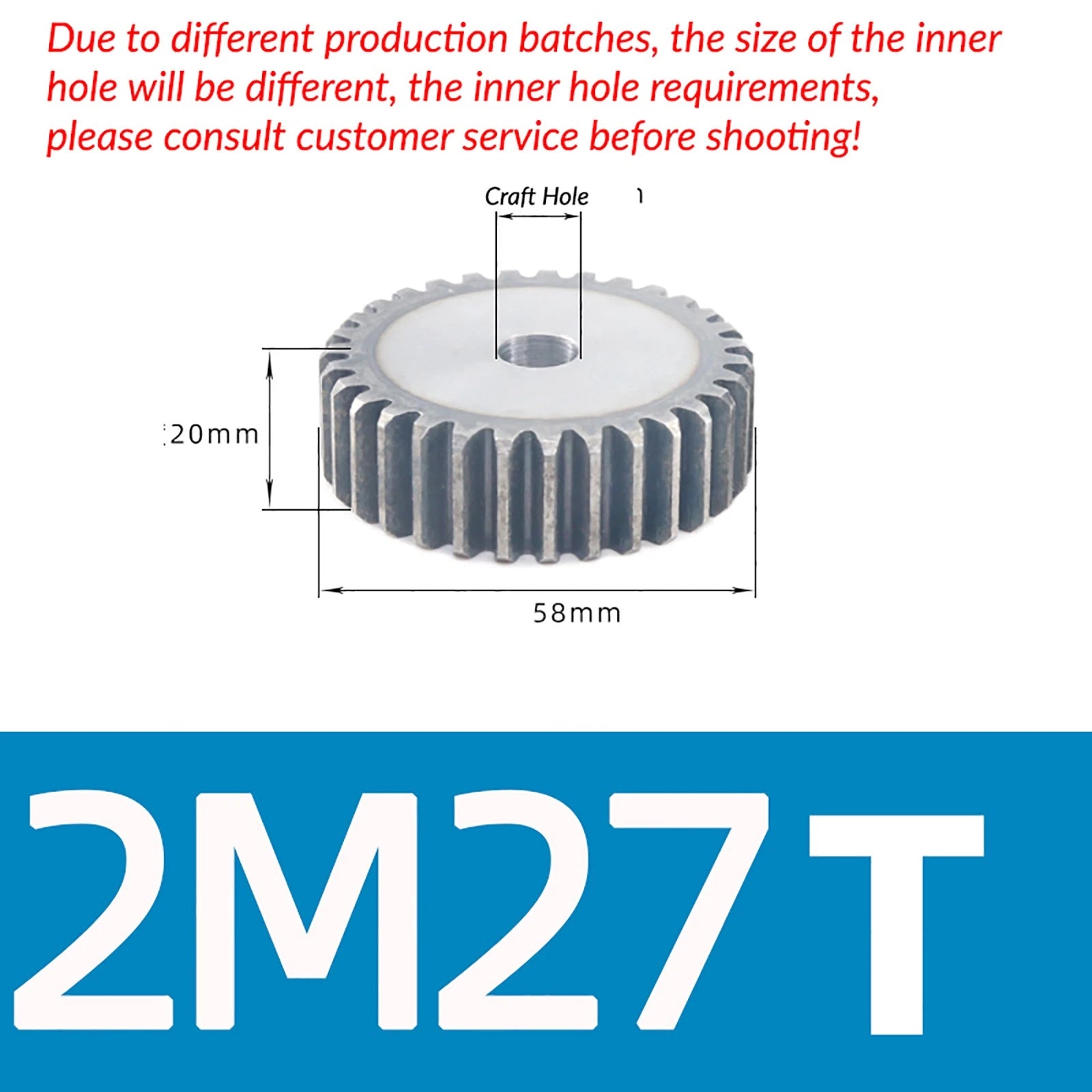 Mod 2 45# Steel Spur Gears Pinion Gear Thickn 20mm 10T - 100T Transmission Gear