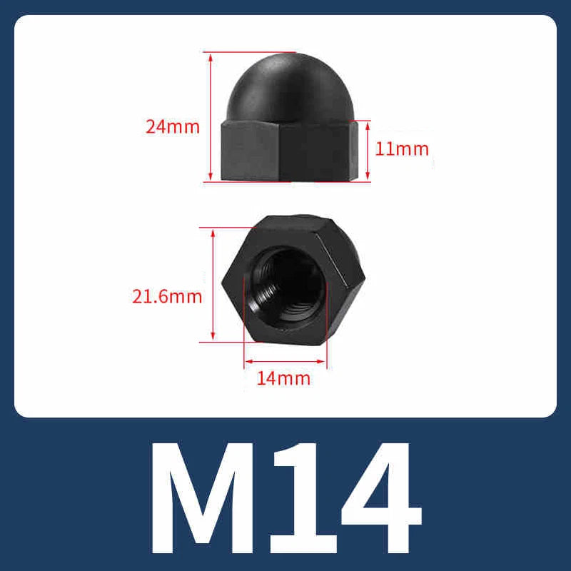Nylon Plastic Screw Caps-Hex Nut Cover Protective Cap Set for Bolts Black/White