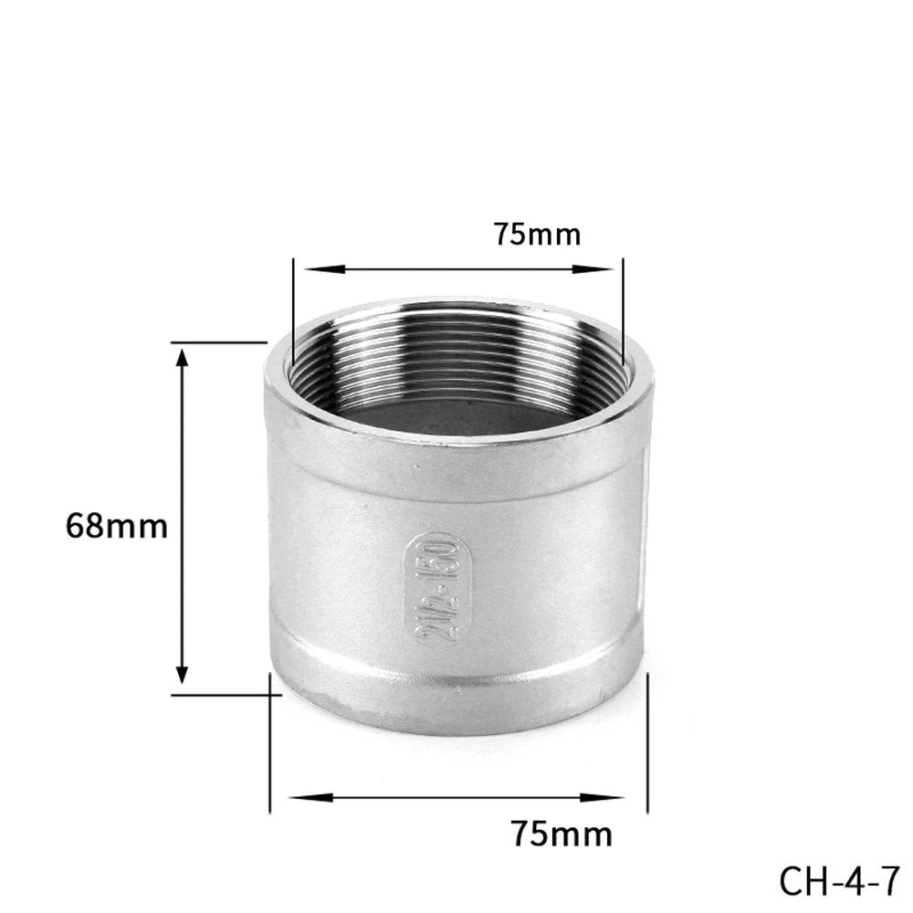 BSP Female Threaded Pipe Reducer Coupling — Stainless Steel A2, 1/2" to 4"