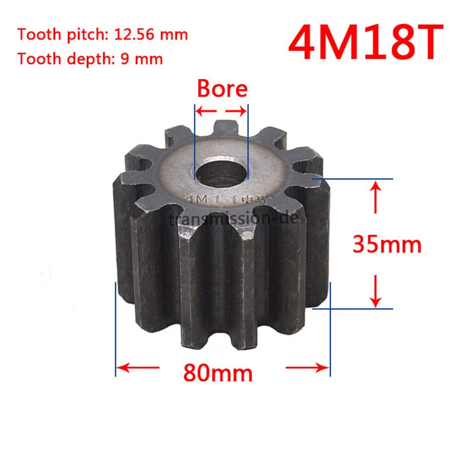 Mod 2/2.5/3/4/5 Spur Gear 10T-63T 45# Steel Pinion Gear Metal Gear Thick 20-40mm