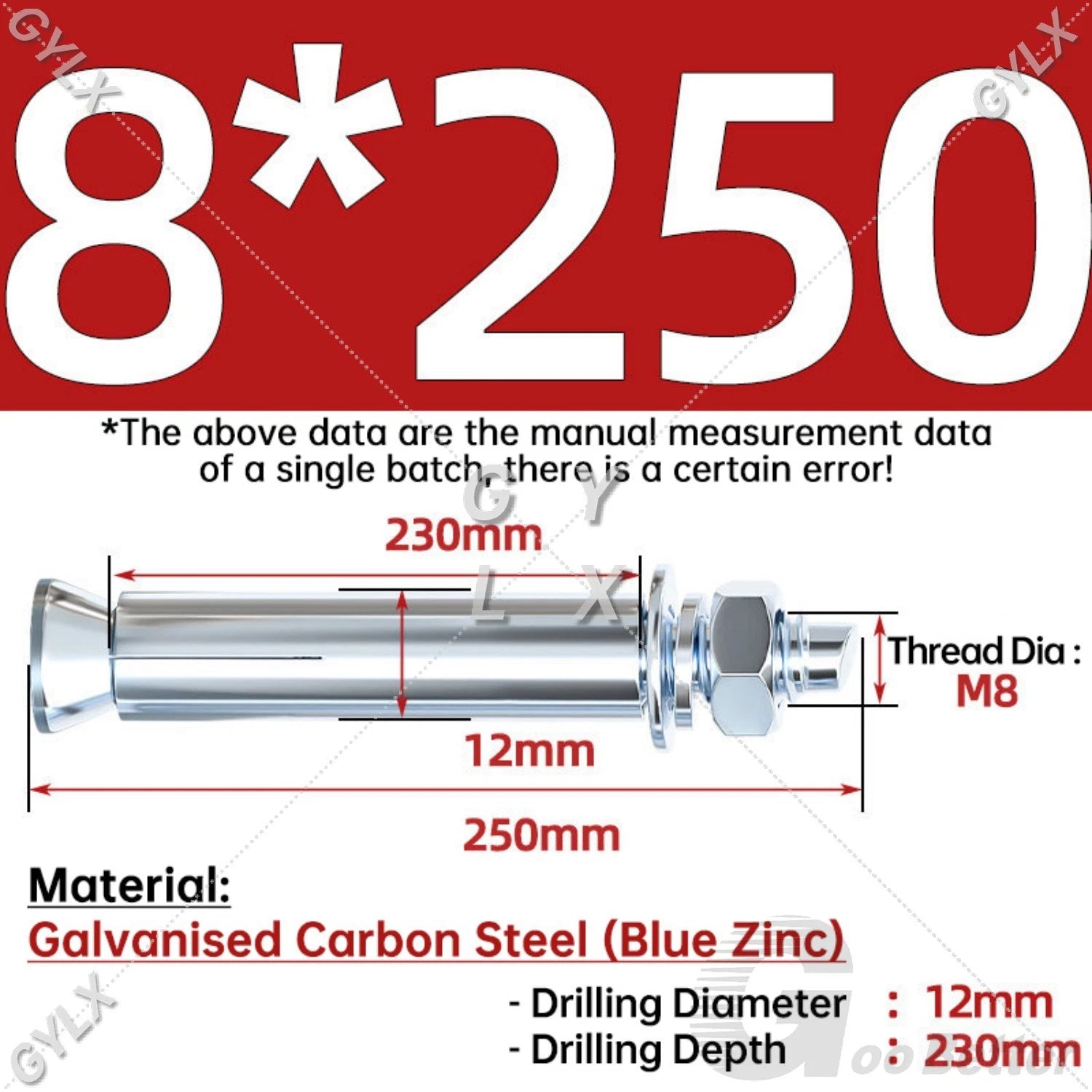 Concrete Expansion Bolts Wall Anchor Screws — M6 to M20 | Stainless Steel & Zinc Plated