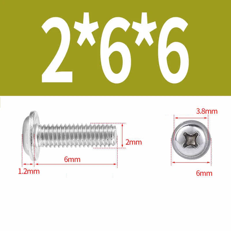 Phillips Flanged Pan Head Machine Screws – 304 / 316 Stainless Steel, Built‑in Washer (3–60mm Lengths)