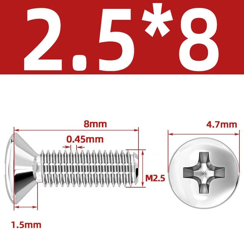 Phillips Oval Head Machine Screws Stainless Steel — M1.6 to M10, All Sizes - HomeDIYer