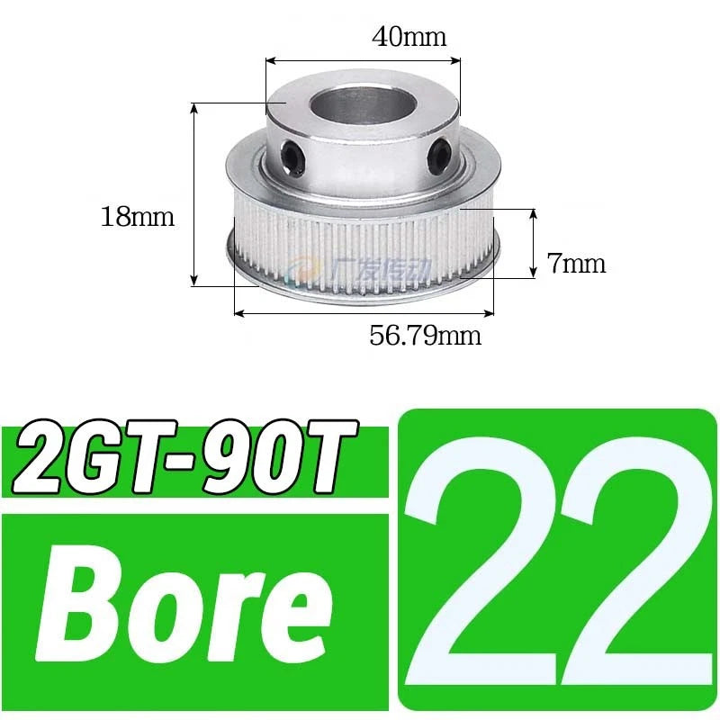 GT2 Timing Belt Pulley 16-100 Teeth 6-10mm Teeth Width Bore 3mm-25mm For 3D