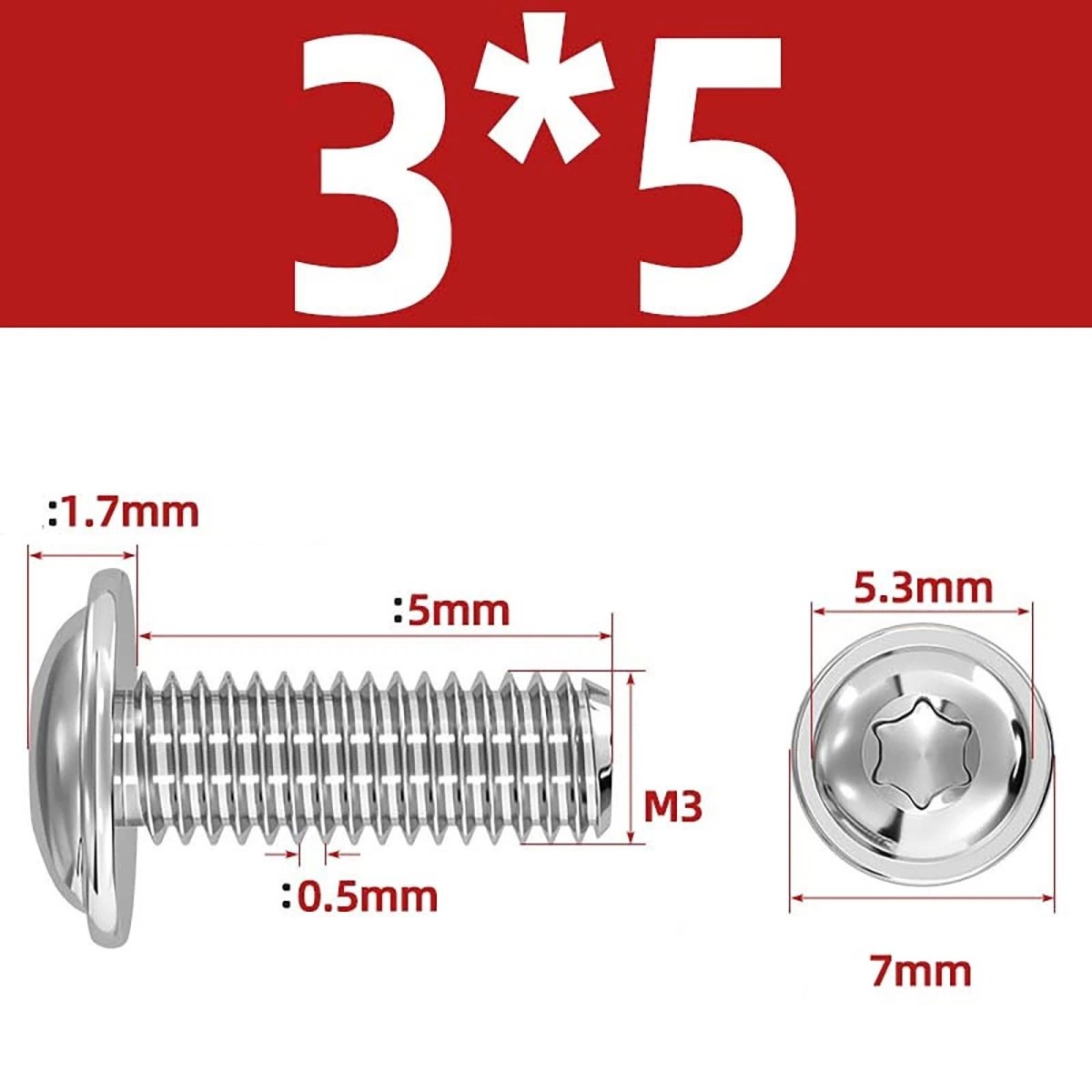 Torx Flanged Button Head Screws — 18 - 8 Stainless Steel, ISO 7380 - 2, M2 to M8 - HomeDIYer